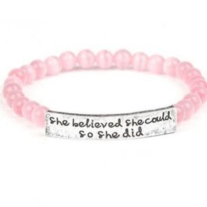 Paparazzi “She believed she could so she did” bracelet. Pink and silver NEW